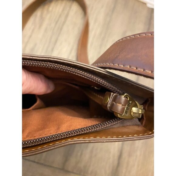 Fossil Brown Geometric Crossbody Bag With Adjustable Strap - Picture 11 of 16